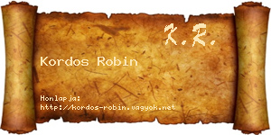 Kordos Robin névjegykártya